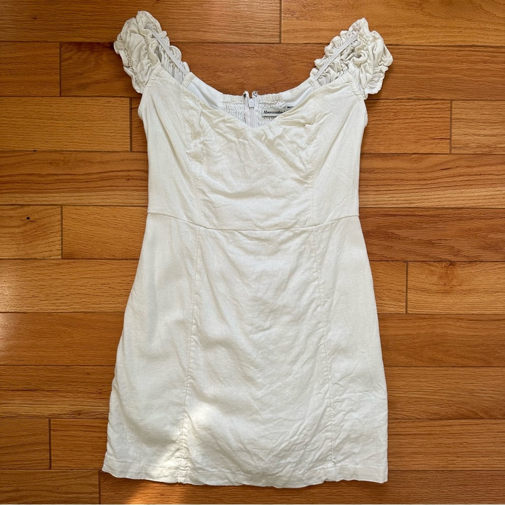 Abercrombie & Fitch Corset White Off the Shoulder Dress
